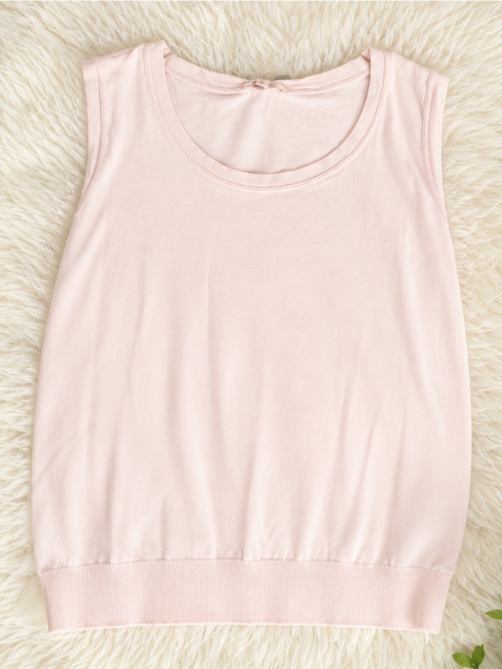 Talbots Baby Pink Sleeveless Sweater Shell LP Large Petite Lightweight Kn